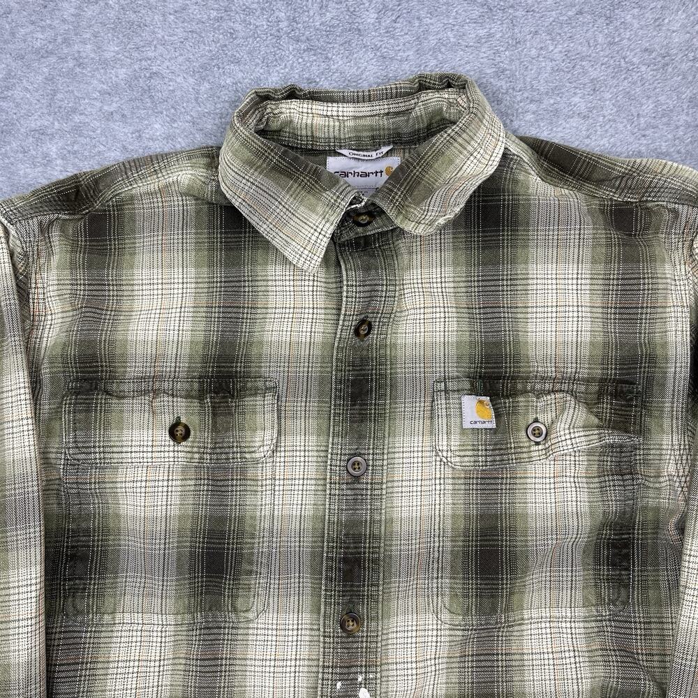 Carhartt plaid flannel work shirt original fit size small - Picture 5 of 12